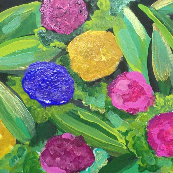 Original Painting by Artist Rachael Potter- Untitled Floral Abstract